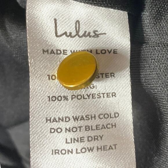 Lulus Women's Black Sleeveless Split Back Straight Wide Leg Romper Jumpsuit Sz L - Picture 5 of 5